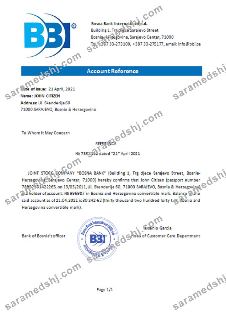 Bosnia and Herzegovina Bosna Bank Internat_reference